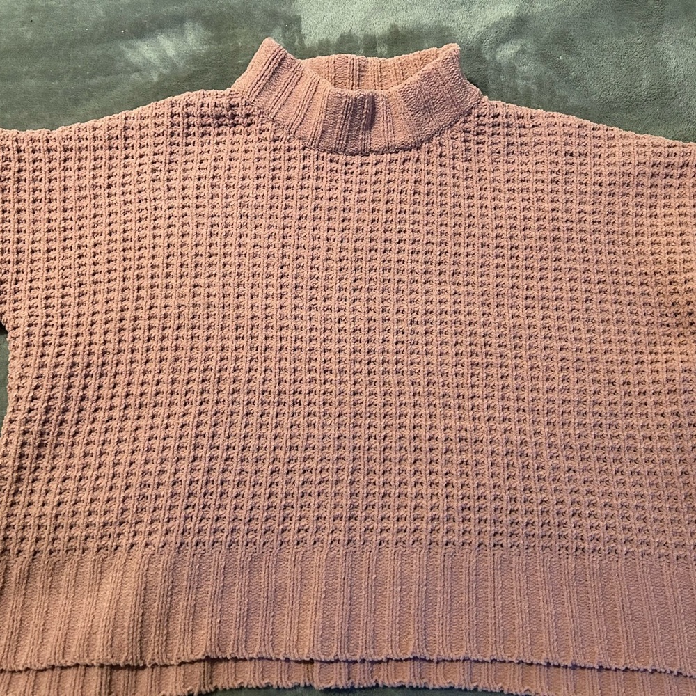 Altar'd State Mauve Waffle Knit Sweater